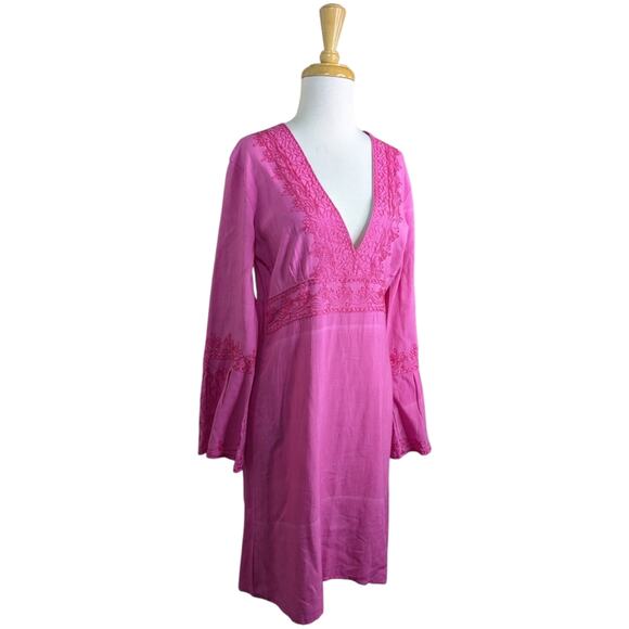 Vanesska Calypso Christiane Celle Dress Small Pink Y2K Babydoll Coquette - Picture 3 of 12